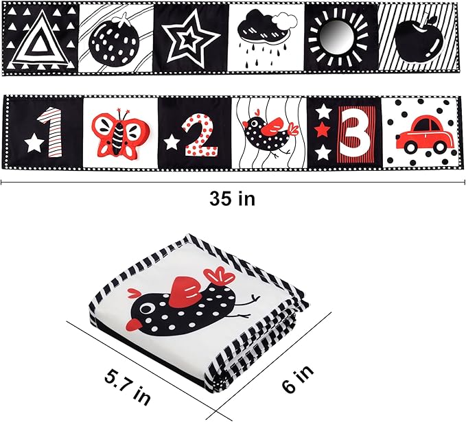 Black and White High Contrast Baby Toys - Newborn Toys 0 3 Months Brain Development 0 6 12 Months