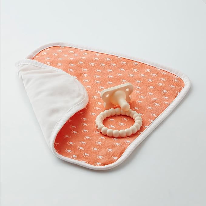 Dr. Brown's Lovey Blanket with Beaded Teether Ring and HappyPaci 100% Silicone One-Piece Pacifier, Soothing Security Blanket Set for Baby 0m+