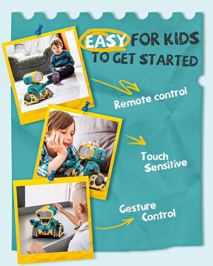 Holyton Robot Toys K103, Remote Control Robots for Kids with Editable Actions