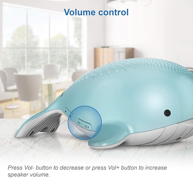 VTech Communications BC8312 Wyatt The Whale Storytelling Baby Sleep Soother with a White Noise Sound Machine Featuring; 10 Stories, 10 Ambient Sounds & 10 Calming Melodies with Glow-on-Ceiling