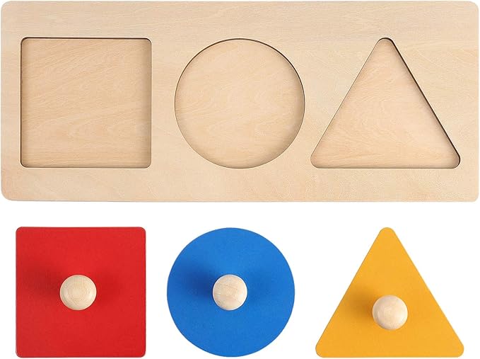 1 Set Geometric Panel Wood Knob Puzzle Wooden Geometry Puzzle