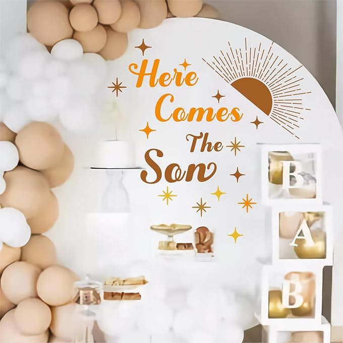 Baby Shower Party Decal Here Comes The Son Backdrop Decal