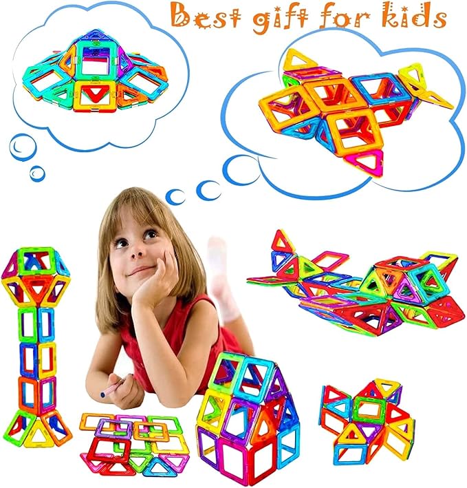 Magnetic Blocks Tough Building Tiles STEM Toys for 3+ Year (D-14)