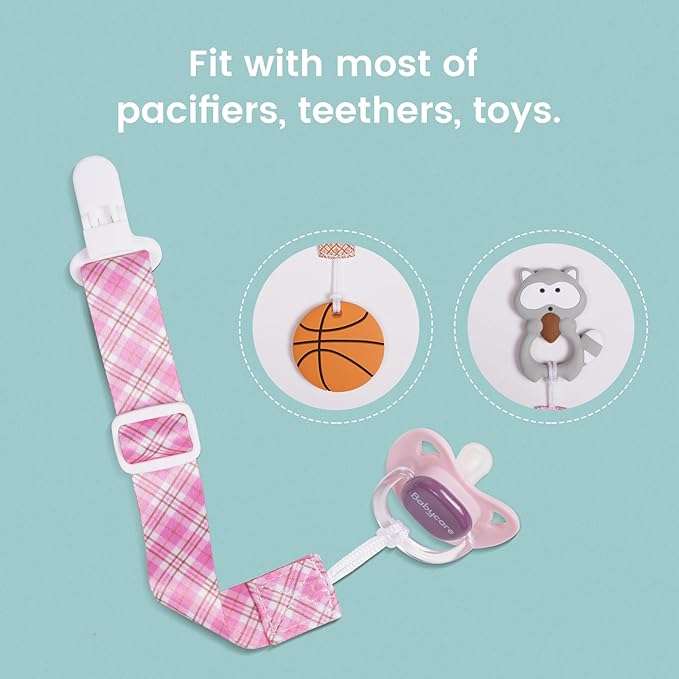 Baby Pacifier Clip with Adjustable Length Buckle,Paci Leash Binky Clips for Baby Boys and Girls 6 Gift
