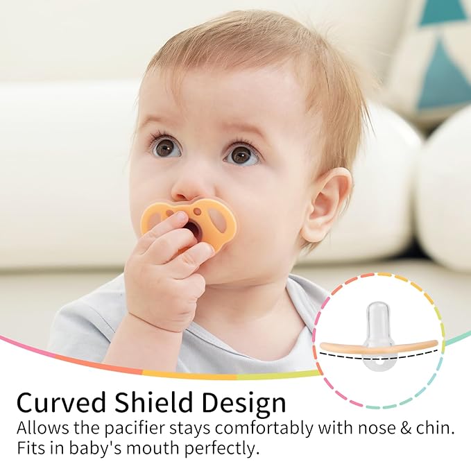 Mobella Koala Pacifiers 0-3 Months, Silicone Baby Pacifier for Breastfed Babies 2 Pack