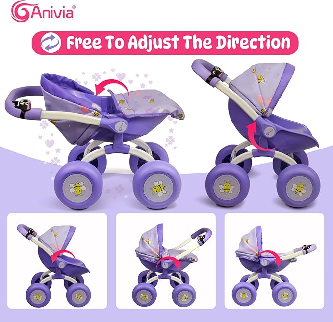 ANNIVIA Baby Doll Stroller Baby Doll Pram Baby Doll Carriage