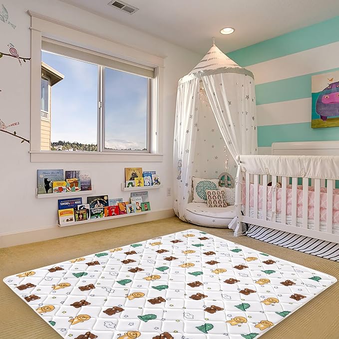 Premium Foam Baby Play Mat 71" X 59", Extra Large Soft Thicker Activity Playmats for Babies