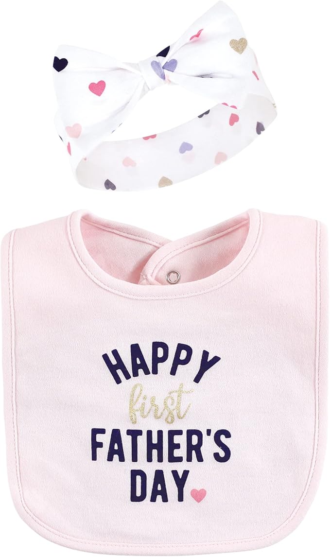 Hudson Baby Unisex BabyCotton Bib and Headband or Caps Set