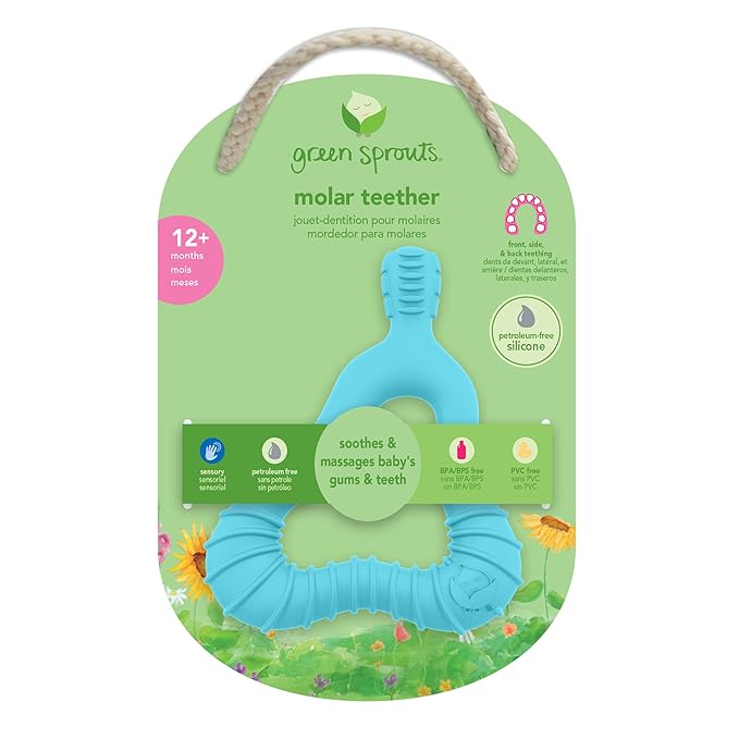 green sprouts Molar Teether Made from Silicone | Soothes & Massages Baby's Molar Gums & Teeth 1 Count 2)