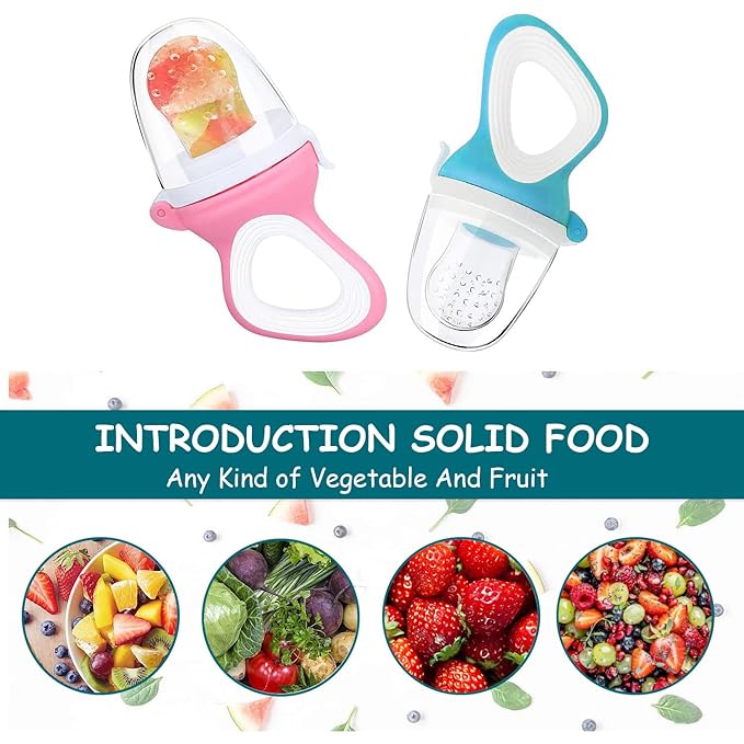 Generic Baby fresh fruit feeder, baby fruit feeder pacifier (Blue)