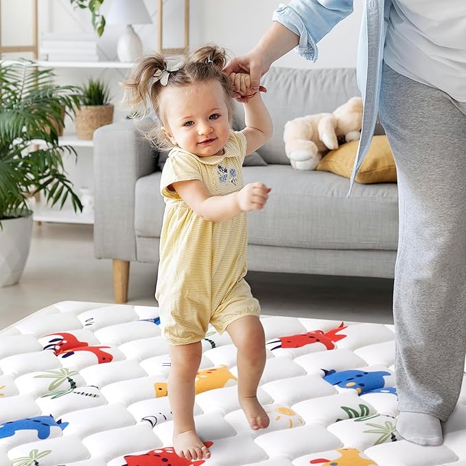 Premium Foam Baby Play Mat 79" X 59", Thick One-Piece Crawling Mat