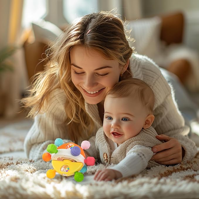 Baby Sensory Teething Toys, Montessori Baby Toys Teether 0-12 Months, 0-6 6-12 12-18 Months