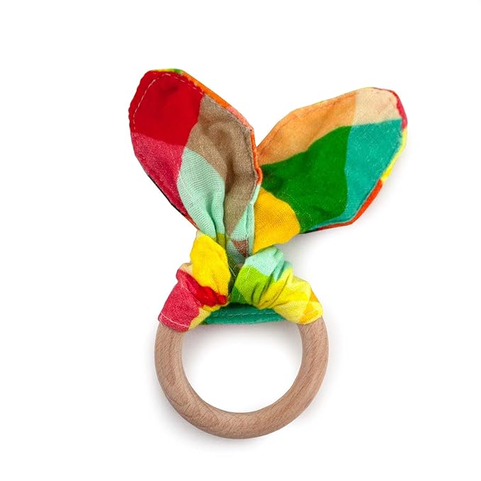 Kanga Care Baby Soft Muslin Sensory Crinkle Bunny Ear Wood