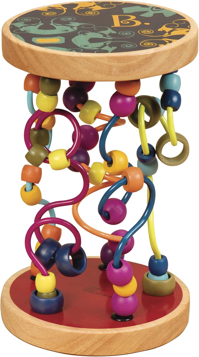 B. toys – Loopty Lo Wooden Rolling Toy - Developmental Bead Maze 47 Beads 5 Mazes 18 Months