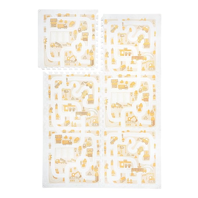 Super 1 Inch Thick Premium Quality Exercise & Baby Foam Play Mats - Expandable & Large Non-Toxic Odorless Floor Mat 6 Tiles 6x4ft -