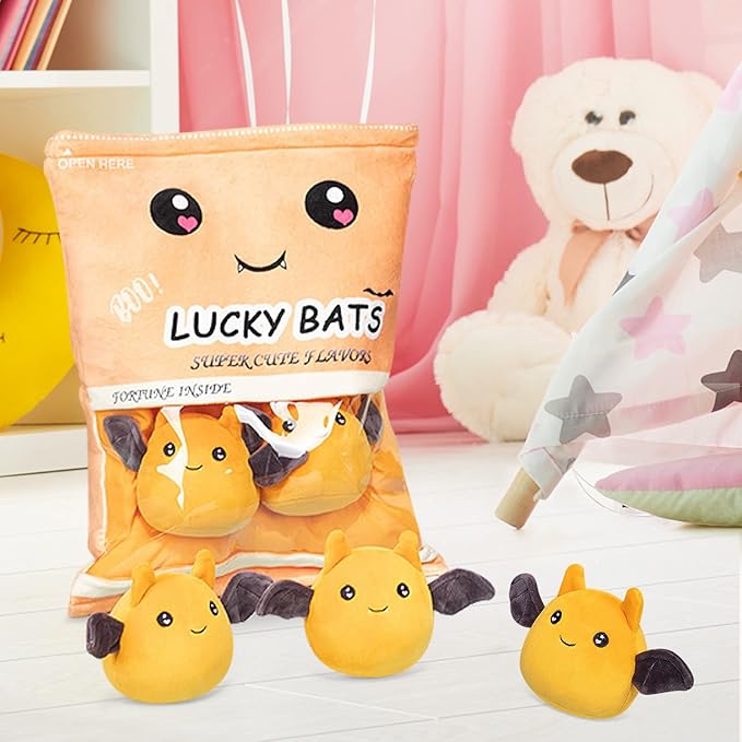 REFAHB Lucky Bat Plush Toy, Removable Stuffed Animal Plush Dolls (5pcs a