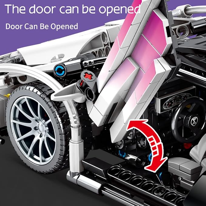Mesiondy Building Blocks Toys Adults Kits, 1:14 MOC Building Set Sports Raceing Car Model for Boys Age 12-16 8-14,(1337 Pieces)