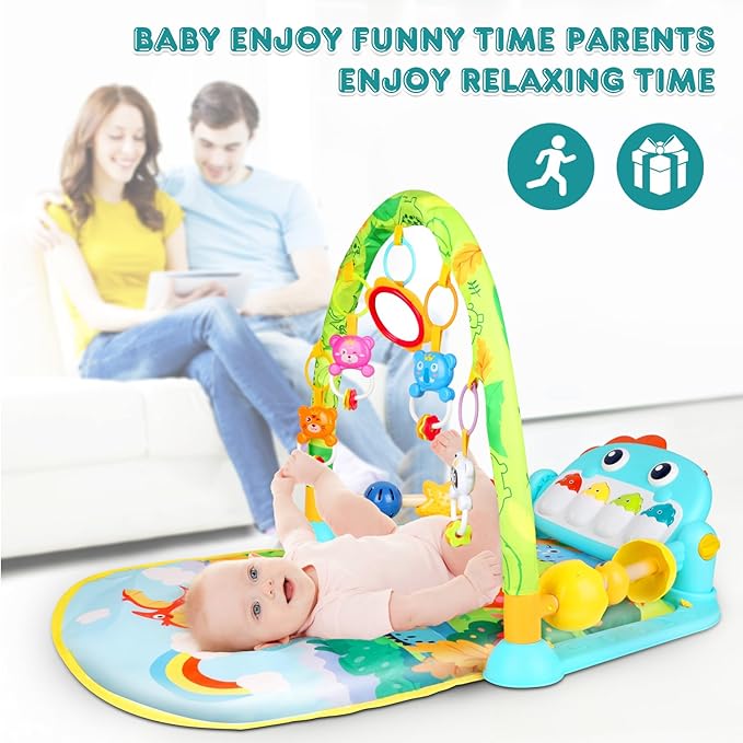 Baby Gyms Play Mats, Baby Play Gym Floor Play Mat 0-3-6-12 Months