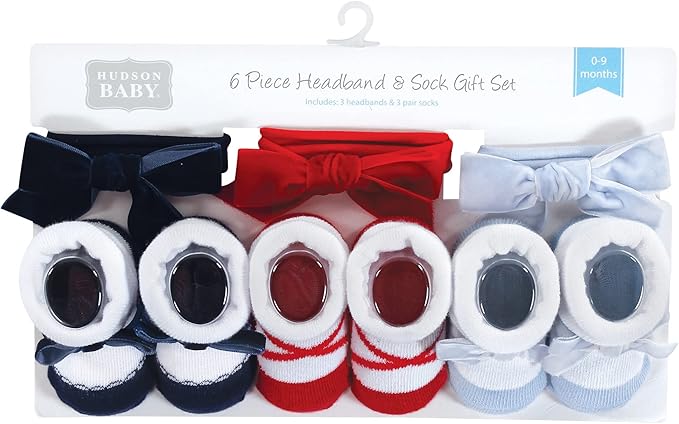 Hudson Baby Girl's Headband and Socks Giftset