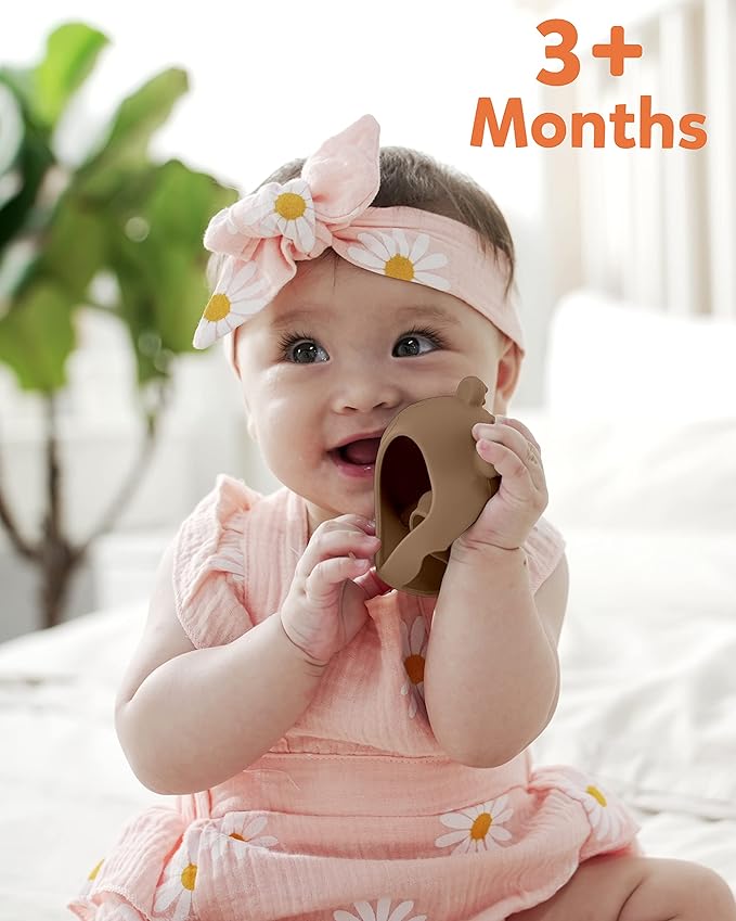 Teething Toys for Babies 0-6 Months, Never Drop Silicone Baby Teether