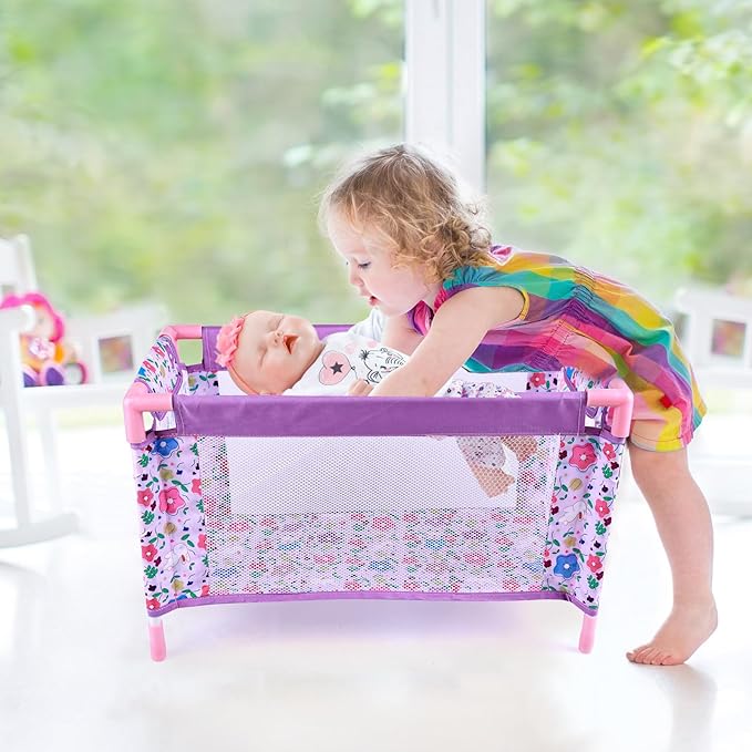 BABESIDE Reborn Baby Doll Crib, Baby Doll Bed 17-21 Inch