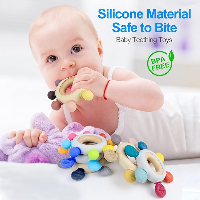 Baby Teething Toys Silicone Teethers BPA Free Silicone Rudder (8 Directions