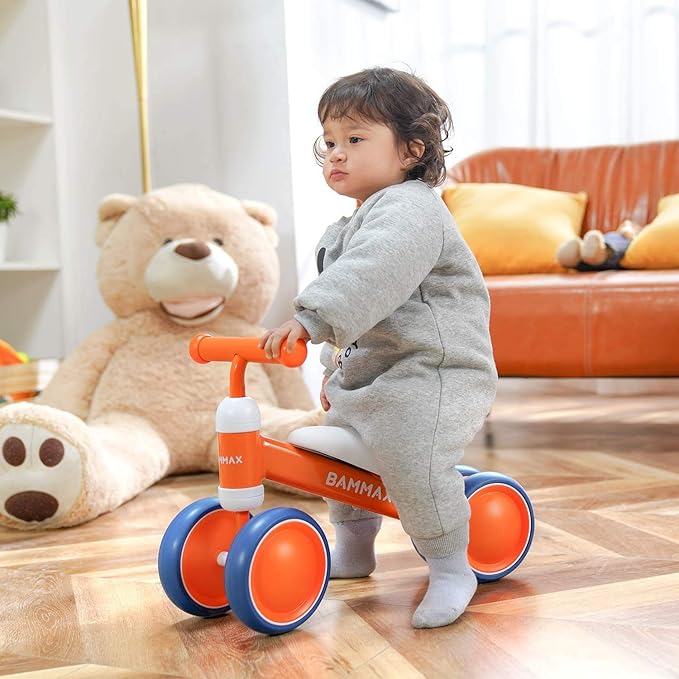 BAMMAX Baby Balance Bike for 1 Year Old Toddler, Riding Toys for 9-24 Months Boys Girls 4 Wheels
