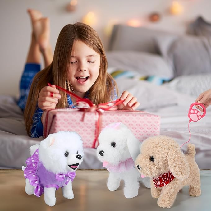 Interactive Walking Plush Puppy Toy Dog, Realistic Wagging Tail Robot Dog 3, 4, 5, 6+