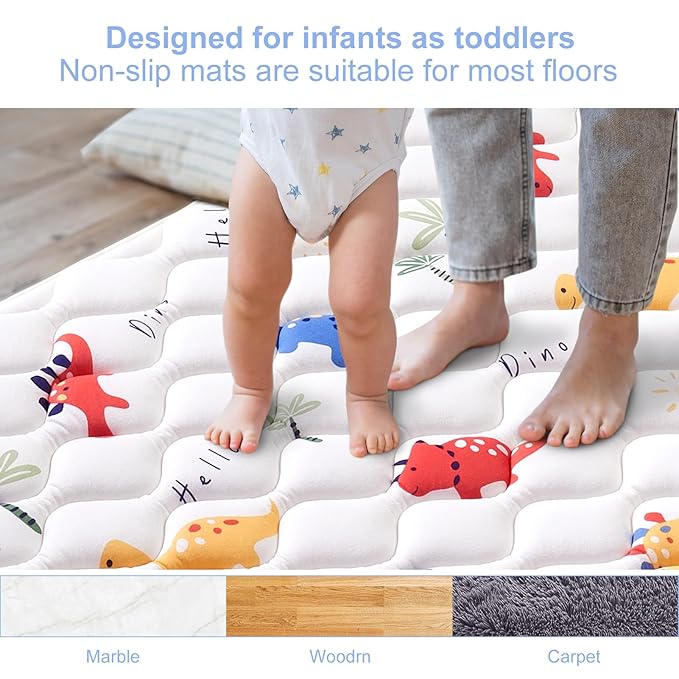 Premium Foam Baby Play Mat 50" X 50", Thick One-Piece Crawling Mat