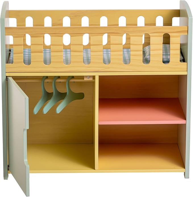 JC Toys Parfait Collection | Deluxe Wooden Doll Toy Bed with Storage Accessories 20" | 3+ |