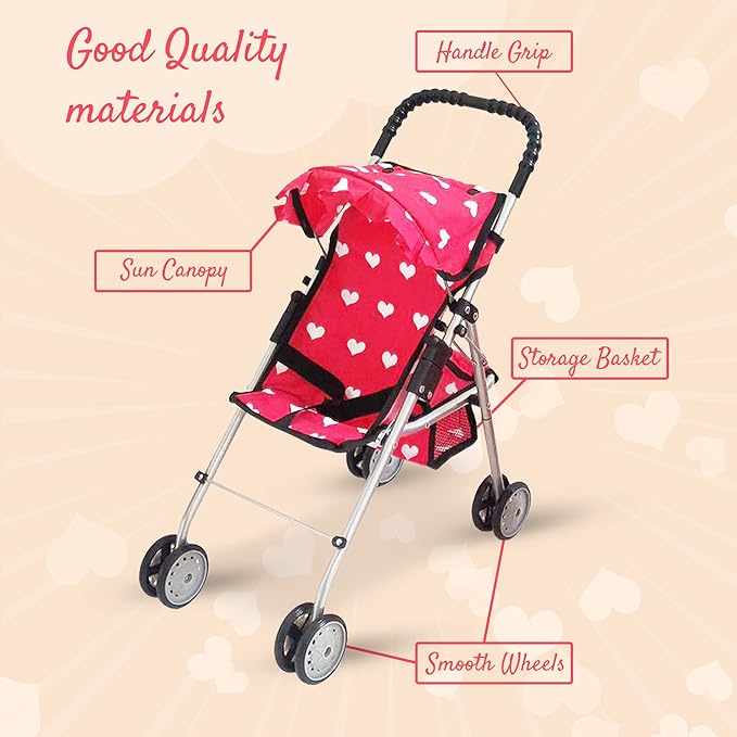 Baby Doll Accessories Set - 3-1 Baby Doll Furniture Set with Baby Doll Stroller, Baby Doll Crib 18” Doll 18" Dolls