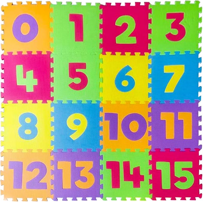 Soft EVA Foam Playmat for Babies, Toddlers Interlocking Extra Thick 0.4'' Padded Floor Mat for Crawling 16 Tiles 48''x48'' Connected