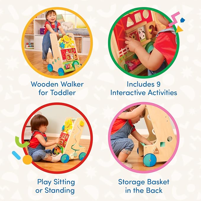 Battat – Wooden Activity Walker 9 Educational 1 Year