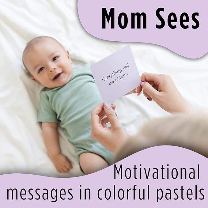 High Contrast Baby Cards 2-in-1 w/New Mom Affirmation Cards | High Contrast Baby Toys for Newborn 0-6 Months