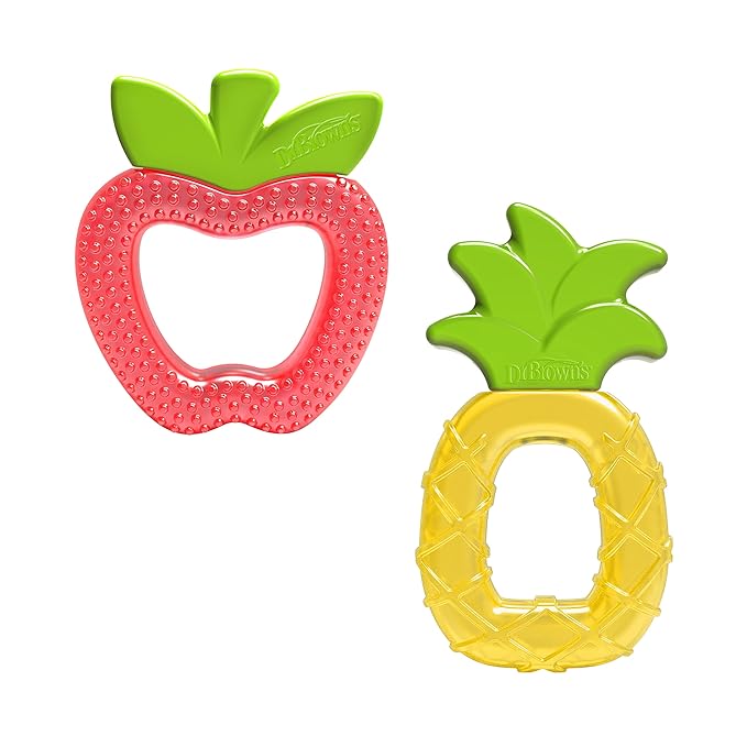 Dr. Brown's Flexees Pink Bunny Silicone Baby Teether, BPA Free 3m+ and 2 Pack, 3m+ Bundle
