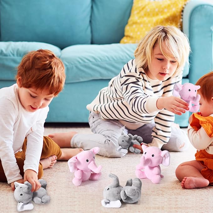 HyDren 8 Pcs Plush Mini Elephant Stuffed Animal Toys 4