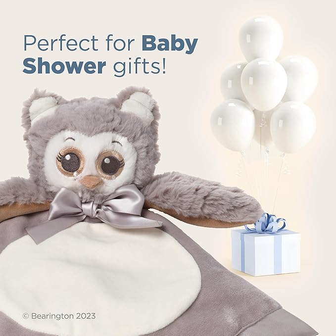 Bearington Baby Lil’ Owlie Snuggler, 15 Inch Gray Owl Plush
