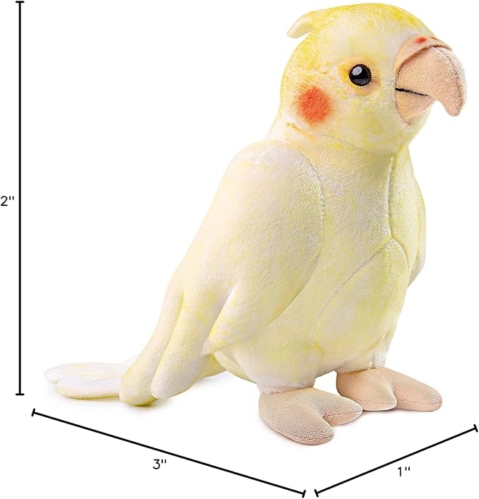 ZHONGXIN MADE Yellow Cockatiel Plush Toy - Simulation 7 Inch Parrot Stuffed Animal, Cute Little Bird Doll as Gift for Your Friends
