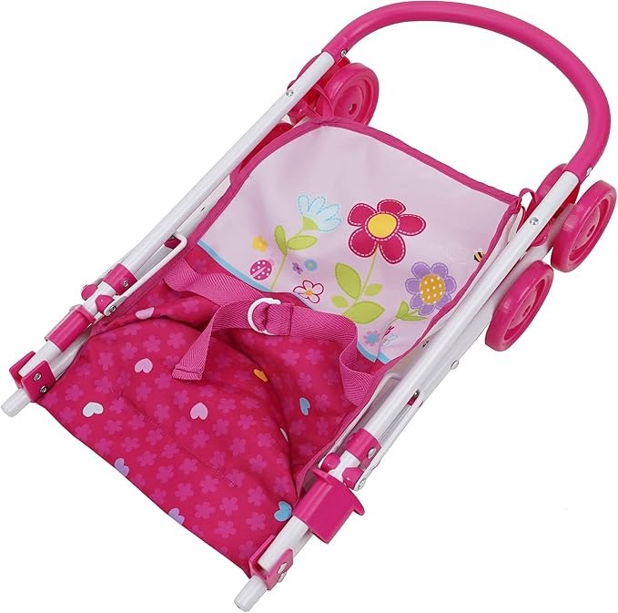 509 Crew Garden 3 Piece Stroll n Care - Doll Play Set Includes a Half Folding Stroller, Play Yard & Highchair 3+ (T801027)