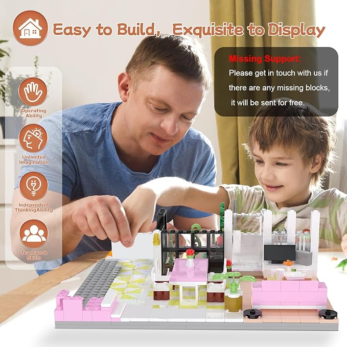 Friends House Building Block Set, Nice Rooms Small Brick Model 8+ 1220