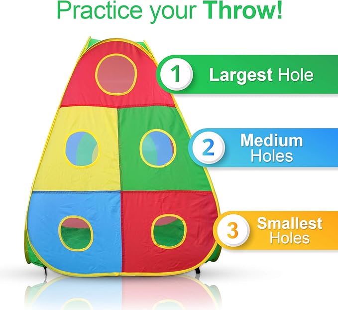 Hide N Side 5pc Kids Ball Pit Tents and Tunnels, Toddler Jungle Gym Play Tent with Play Crawl Tunnel Toy 4 Dart