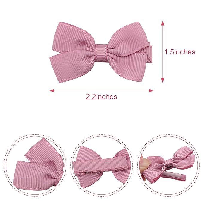 C횋LLOT Baby Hair Clips, 50PCS 2" Fully Lined Hair Bows for Girls