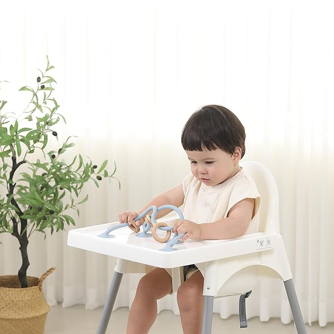 High Chair Toys with Suction Cups | Silicone & Wooden High Chair Suction Cup Toys for Babies 6-12 Months