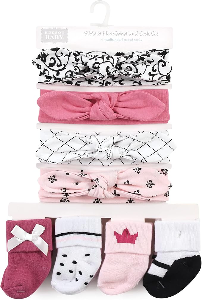 Hudson Baby baby-girls Headband and Socks Set