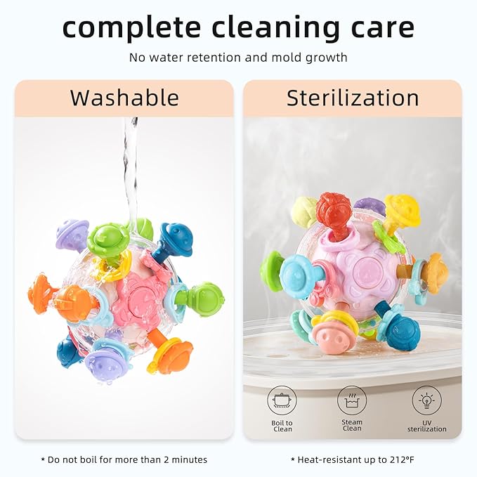 Baby Montessori Sensory Toys, Food Grade Teething Toys for Babies 0 3 6 9 12 18 Months
