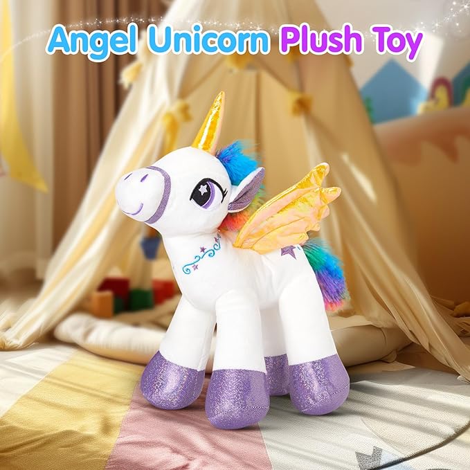 Houwsbaby Light Up Unicorn Stuffed Animal Unicorn Toy Glow at 14'' (White)