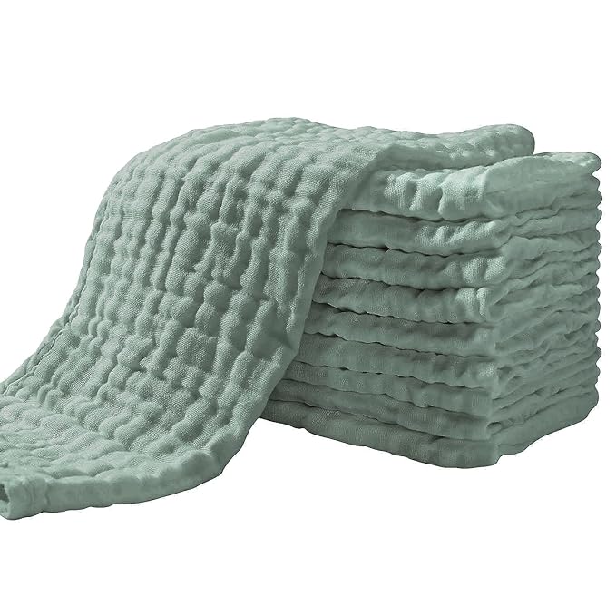 Yoofoss Muslin Burp Cloths for Baby 10 Pack 100% Cotton 20''X10'' Super