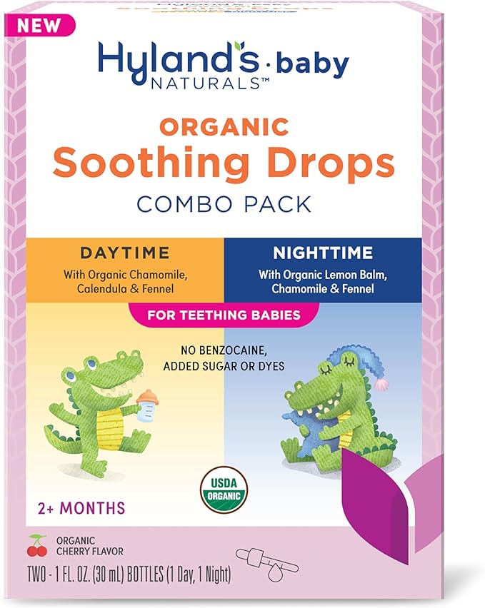 Hyland's Baby Daytime/Nighttime Soothing Tablets + Gel + Drops - with Chamomilla, Natural Relief of Oral Discomfort 125 Count