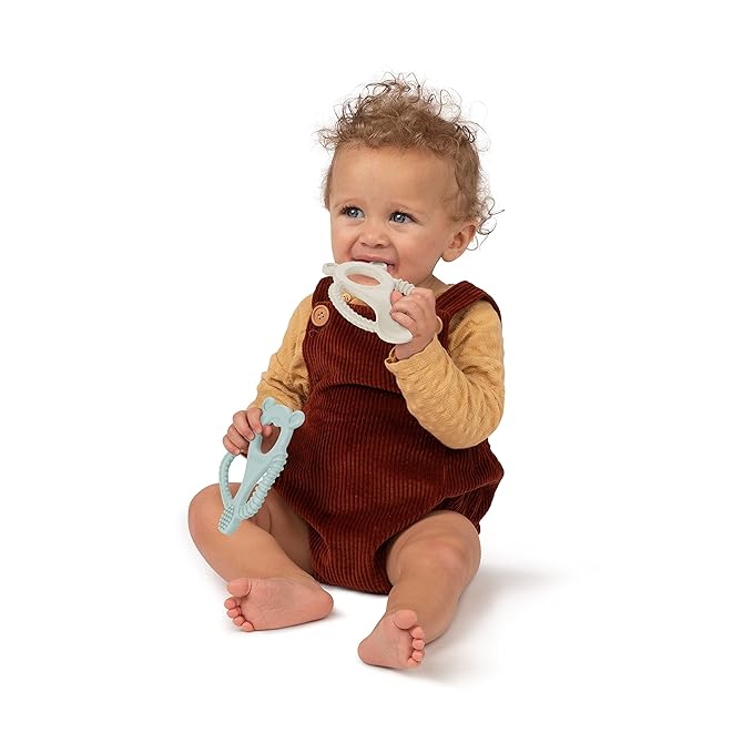 Ingenuity Gum Buddies Soothing Baby Multi-Stage Teether Toy BPA-Free Silicone, Ages 3 Months+, Unisex, 2-Pack