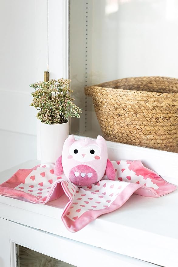 Pearhead Owl Security Blanket, Soft Baby Lovey for Babies